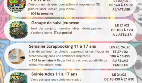 FEVRIER – PROGRAMME VACANCES ADOS
