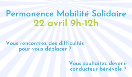 22 AVRIL 26 – PERMANENCE MOBILITE SOLIDAIRE
