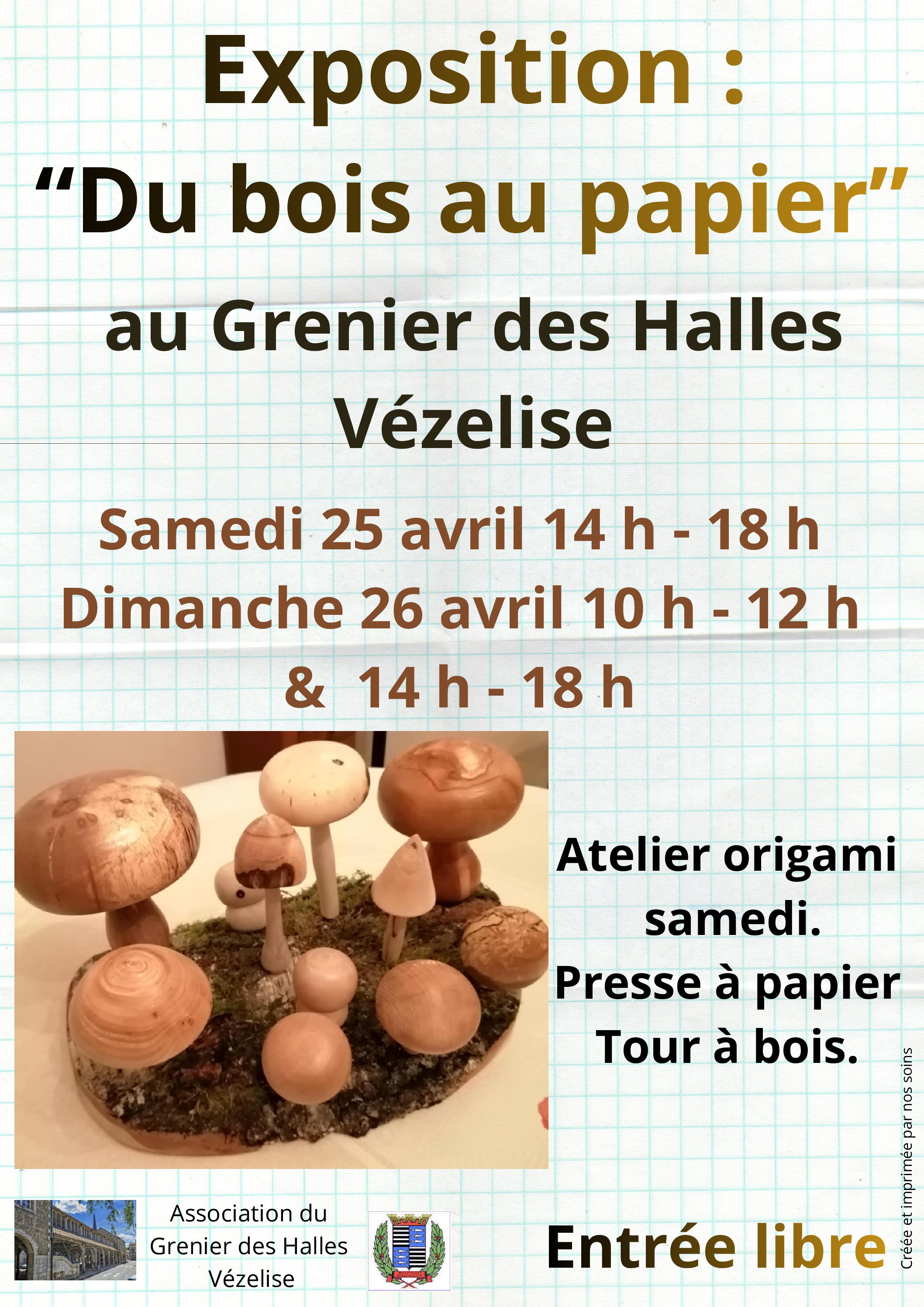25 ET 26 AVRIL 26 – EXPOSITION “DU BOIS AU PAPIER”