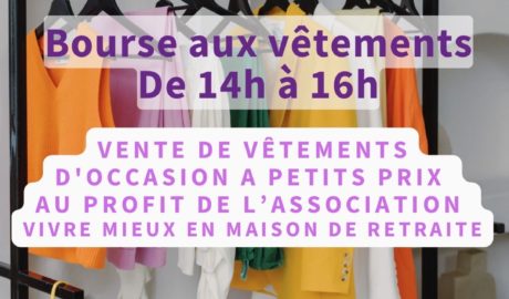 25 AVRIL 26 – BOURSE AUX VÊTEMENTS A L’EHPAD SAINT CHARLES