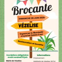 28 JUIN 26 – BROCANTE DE VEZELISE