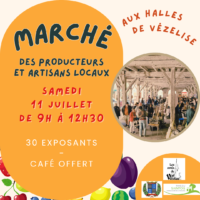 11 JUILLET 2026 – MARCHE DES PRODUCTEURS ET ARTISANS LOCAUX